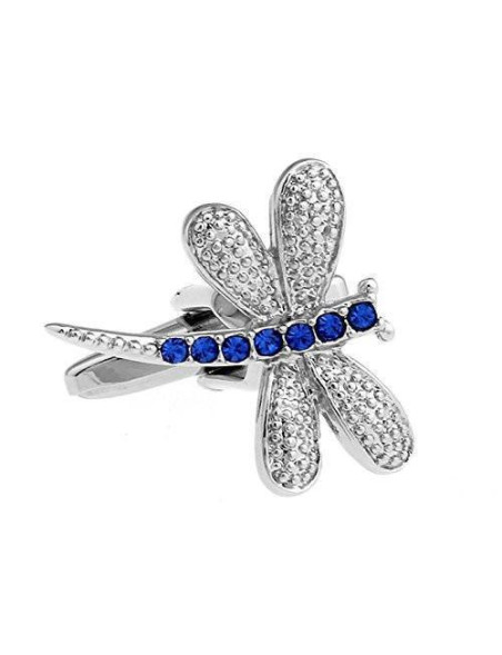 Gemelos  libélulas  cristales Azules