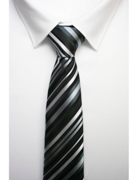 Corbata rayas oblicuas gris