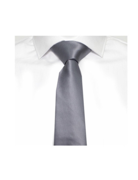 Corbata clásica gris plata