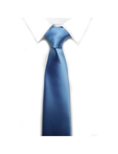 Corbata sedosa azul liso brillo