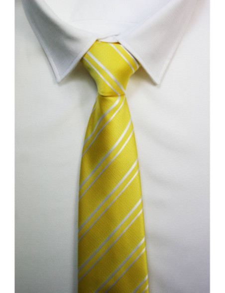 Corbata fina amarilla rayas