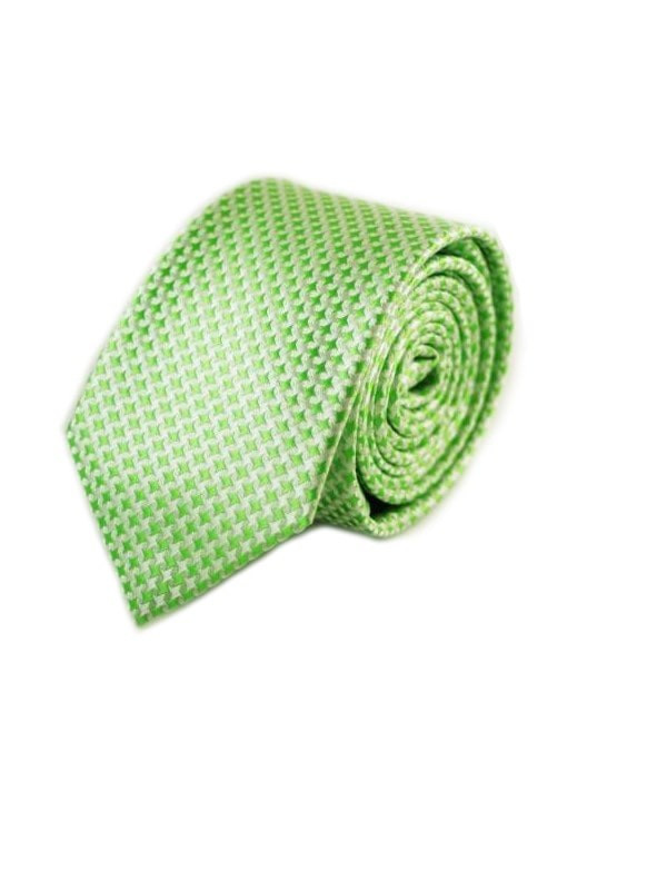 Corbata estrecha geométrica verde